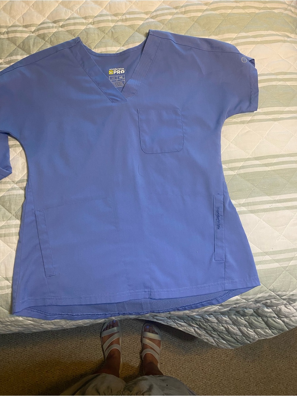 WonderWink Light Periwinkle V-Neck Medical Scrub Top